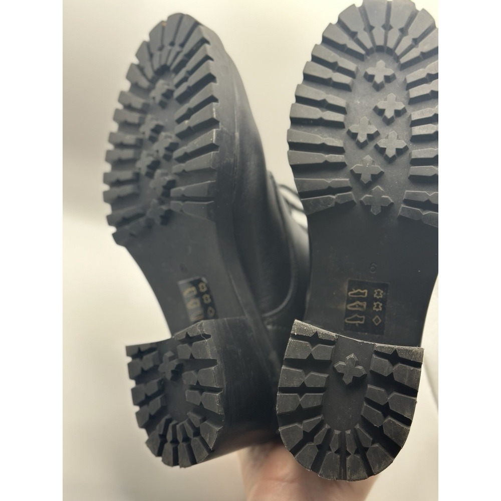 Madewell NH230 BRADLEY Lace-Up‎ Heeled Boots in Leather Lugsole Size 6 Black - Picture 6 of 8